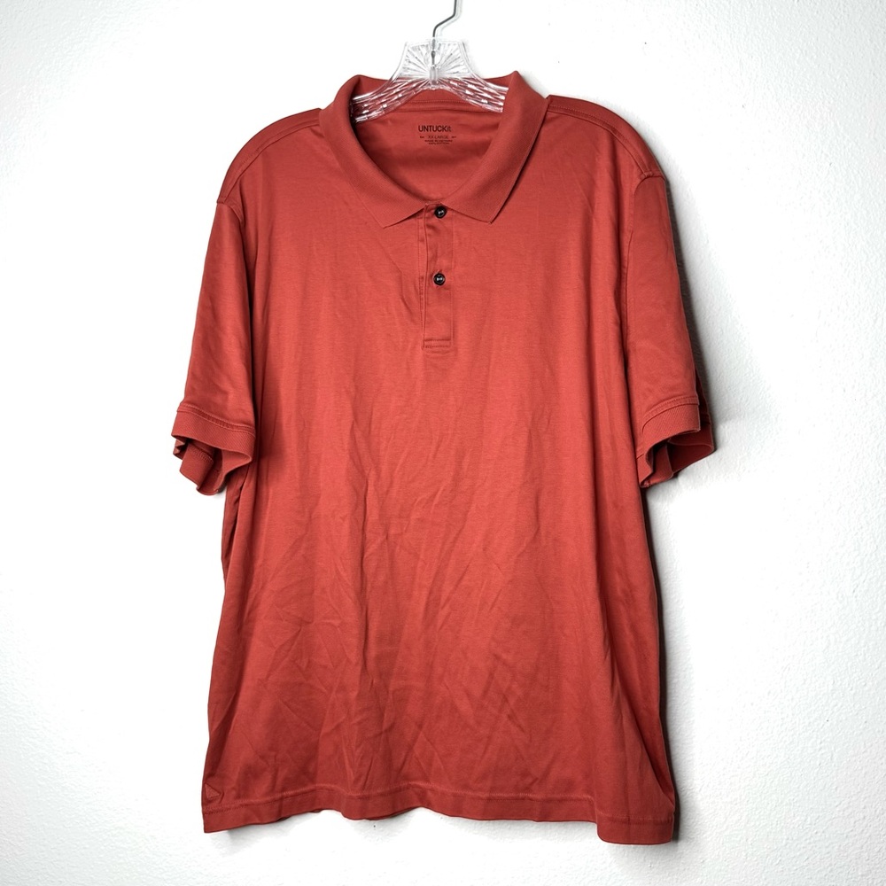 Untuckit Light Red Color Short Sleeve Performance Polo Mens Size XXL 100% Cotton